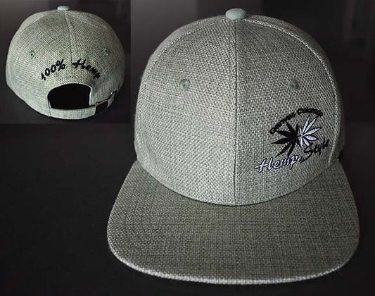 Designer Baseball Cap - 100% Hemp Fabric (GREEN w SMALL logo)